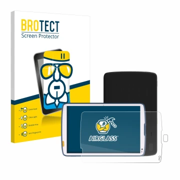 Parte frontale di una confezione del prodotto con il logo del marchio BROTECT. Accanto è raffigurato il dispositivo Zebra ET40