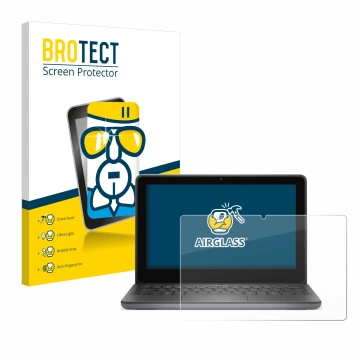 Parte frontale di una confezione del prodotto con il logo del marchio BROTECT. Accanto è raffigurato il dispositivo Dell Latit