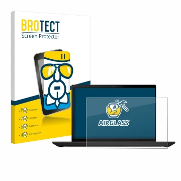 Parte frontale di una confezione del prodotto con il logo del marchio BROTECT. Accanto è raffigurato il dispositivo Lenovo Thi