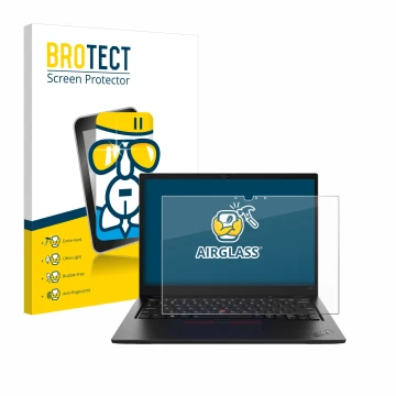 Parte frontale di una confezione del prodotto con il logo del marchio BROTECT. Accanto è raffigurato il dispositivo Lenovo Thi