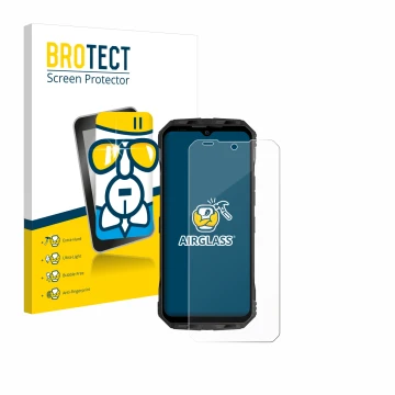 Parte frontale di una confezione del prodotto con il logo del marchio BROTECT. Accanto è raffigurato il dispositivo Doogee V30