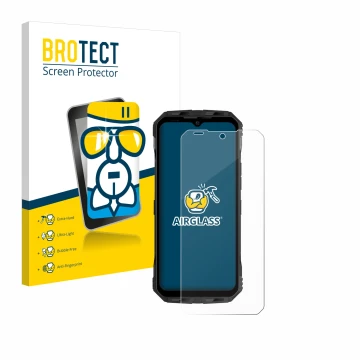 Parte frontale di una confezione del prodotto con il logo del marchio BROTECT. Accanto è raffigurato il dispositivo Doogee V30