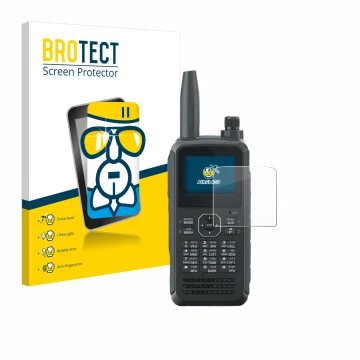 Parte frontale di una confezione del prodotto con il logo del marchio BROTECT. Accanto è raffigurato il dispositivo Kenwood TH