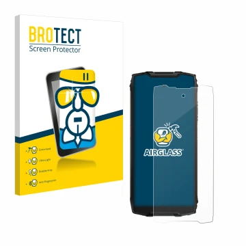 Parte frontale di una confezione del prodotto con il logo del marchio BROTECT. Accanto è raffigurato il dispositivo Blackview 