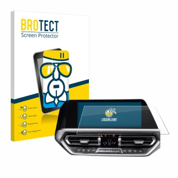 Parte frontale di una confezione del prodotto con il logo del marchio BROTECT. Accanto è raffigurato il dispositivo BMW 3 G20 