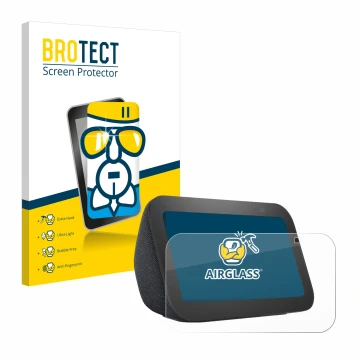 Parte frontale di una confezione del prodotto con il logo del marchio BROTECT. Accanto è raffigurato il dispositivo Amazon Ech