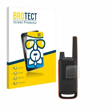 Parte frontale di una confezione del prodotto con il logo del marchio BROTECT. Accanto è raffigurato il dispositivo Motorola T