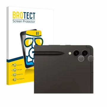 Parte frontale di una confezione del prodotto con il logo del marchio BROTECT. Accanto è raffigurato il dispositivo Samsung Ga