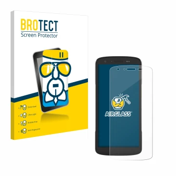 Parte frontale di una confezione del prodotto con il logo del marchio BROTECT. Accanto è raffigurato il dispositivo Zebra TC27