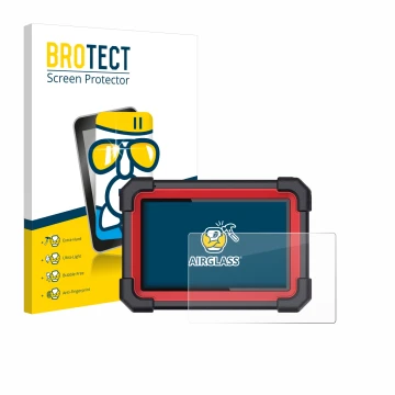 Parte frontale di una confezione del prodotto con il logo del marchio BROTECT. Accanto è raffigurato il dispositivo Launch X-4