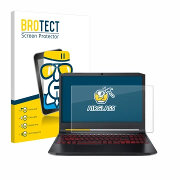 Parte frontale di una confezione del prodotto con il logo del marchio BROTECT. Accanto è raffigurato il dispositivo Acer Nitro