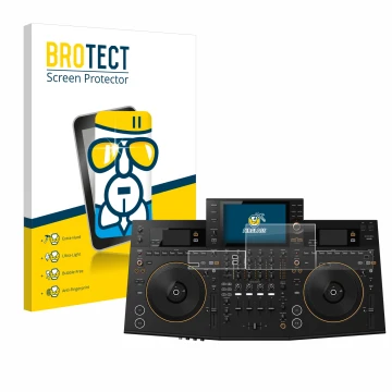 Parte frontale di una confezione del prodotto con il logo del marchio BROTECT. Accanto è raffigurato il dispositivo Pioneer OP