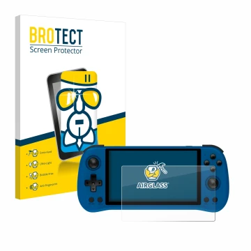 Parte frontale di una confezione del prodotto con il logo del marchio BROTECT. Accanto è raffigurato il dispositivo Powkiddy X