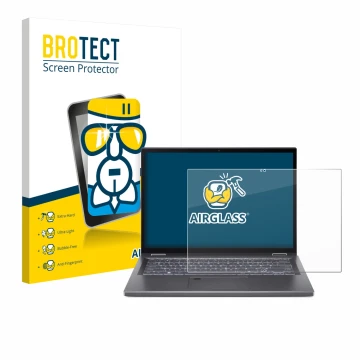Parte frontale di una confezione del prodotto con il logo del marchio BROTECT. Accanto è raffigurato il dispositivo Acer Aspir