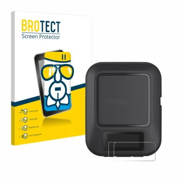 Parte frontale di una confezione del prodotto con il logo del marchio BROTECT. Accanto è raffigurato il dispositivo Garmin inR