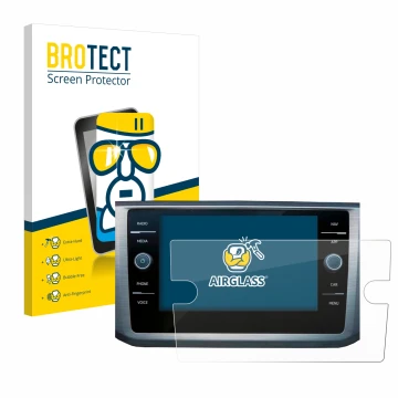 Parte frontale di una confezione del prodotto con il logo del marchio BROTECT. Accanto è raffigurato il dispositivo Volkswagen