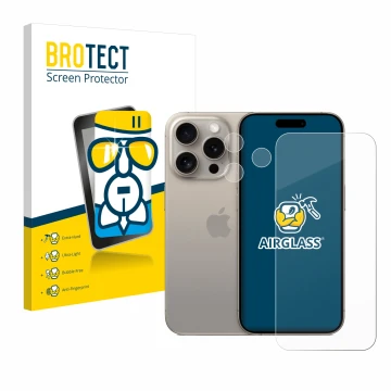 Parte frontale di una confezione del prodotto con il logo del marchio BROTECT. Accanto è raffigurato il dispositivo Apple iPho