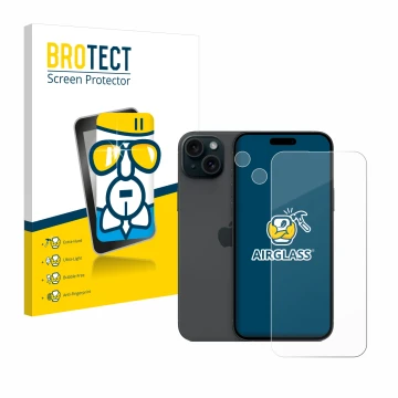 Parte frontale di una confezione del prodotto con il logo del marchio BROTECT. Accanto è raffigurato il dispositivo Apple iPho