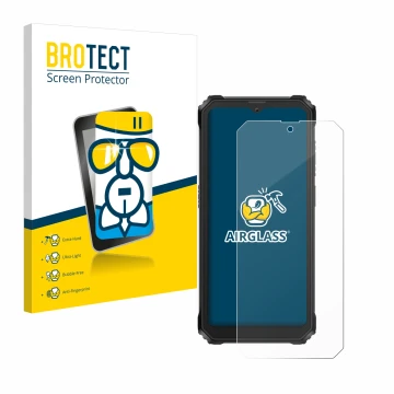 Parte frontale di una confezione del prodotto con il logo del marchio BROTECT. Accanto è raffigurato il dispositivo Blackview 