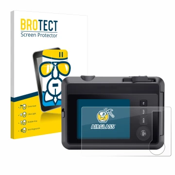 Parte frontale di una confezione del prodotto con il logo del marchio BROTECT. Accanto è raffigurato il dispositivo Leica SOFO