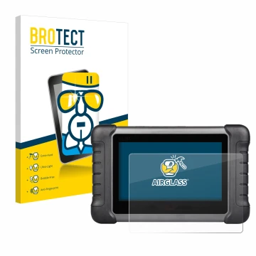 Parte frontale di una confezione del prodotto con il logo del marchio BROTECT. Accanto è raffigurato il dispositivo Autel Maxi
