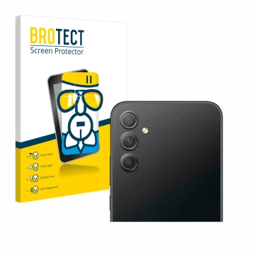 Parte frontale di una confezione del prodotto con il logo del marchio BROTECT. Accanto è raffigurato il dispositivo Samsung Ga