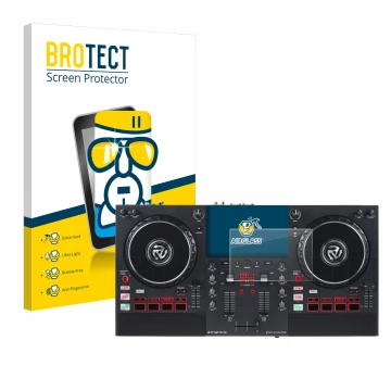 Parte frontale di una confezione del prodotto con il logo del marchio BROTECT. Accanto è raffigurato il dispositivo Numark Mix