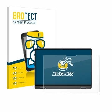 Parte frontale di una confezione del prodotto con il logo del marchio BROTECT. Accanto è raffigurato il dispositivo Dell Inspi