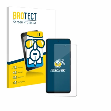 Parte frontale di una confezione del prodotto con il logo del marchio BROTECT. Accanto è raffigurato il dispositivo Blackview 