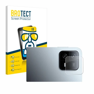 Parte frontale di una confezione del prodotto con il logo del marchio BROTECT. Accanto è raffigurato il dispositivo Xiaomi Pad