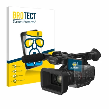 Parte frontale di una confezione del prodotto con il logo del marchio BROTECT. Accanto è raffigurato il dispositivo Panasonic 