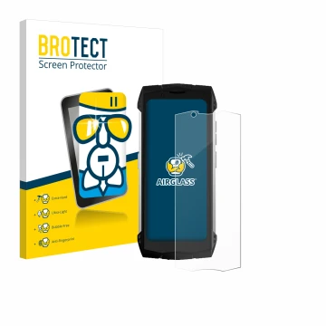 Parte frontale di una confezione del prodotto con il logo del marchio BROTECT. Accanto è raffigurato il dispositivo Doogee S M