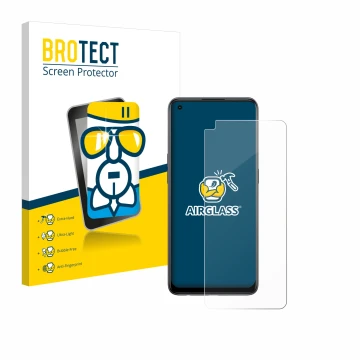 Parte frontale di una confezione del prodotto con il logo del marchio BROTECT. Accanto è raffigurato il dispositivo Oppo Reno 