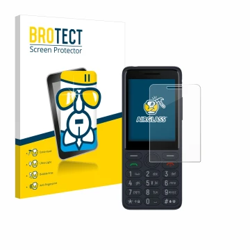 Parte frontale di una confezione del prodotto con il logo del marchio BROTECT. Accanto è raffigurato il dispositivo TCL Onetou