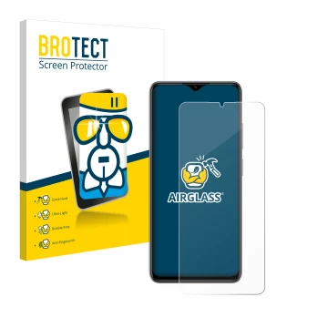 Parte frontale di una confezione del prodotto con il logo del marchio BROTECT. Accanto è raffigurato il dispositivo ZTE Blade 