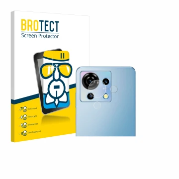 Parte frontale di una confezione del prodotto con il logo del marchio BROTECT. Accanto è raffigurato il dispositivo ZTE Blade 