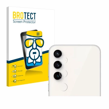 Parte frontale di una confezione del prodotto con il logo del marchio BROTECT. Accanto è raffigurato il dispositivo Samsung Ga