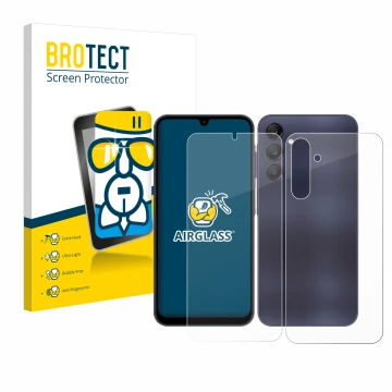 Parte frontale di una confezione del prodotto con il logo del marchio BROTECT. Accanto è raffigurato il dispositivo Samsung Ga