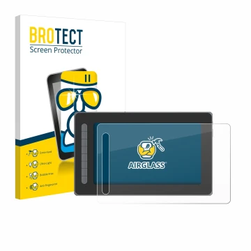 Parte frontale di una confezione del prodotto con il logo del marchio BROTECT. Accanto è raffigurato il dispositivo XP-Pen Art