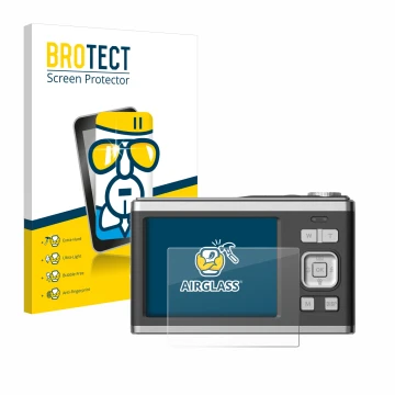 Parte frontale di una confezione del prodotto con il logo del marchio BROTECT. Accanto è raffigurato il dispositivo Rollei Com