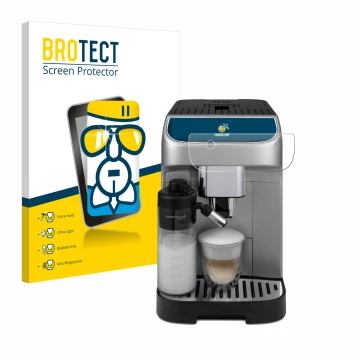 Parte frontale di una confezione del prodotto con il logo del marchio BROTECT. Accanto è raffigurato il dispositivo DeLonghi M