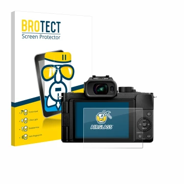 Parte frontale di una confezione del prodotto con il logo del marchio BROTECT. Accanto è raffigurato il dispositivo Panasonic 