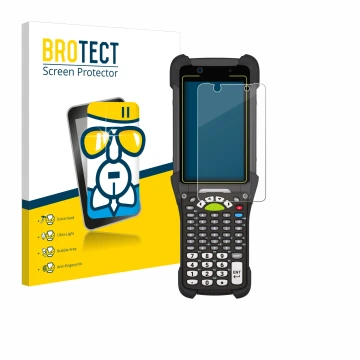 Parte frontale di una confezione del prodotto con il logo del marchio BROTECT. Accanto è raffigurato il dispositivo Zebra MC94