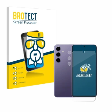 Parte frontale di una confezione del prodotto con il logo del marchio BROTECT. Accanto è raffigurato il dispositivo Samsung Ga