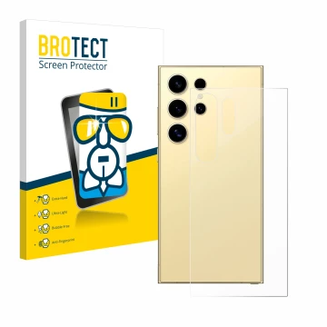 Parte frontale di una confezione del prodotto con il logo del marchio BROTECT. Accanto è raffigurato il dispositivo Samsung Ga