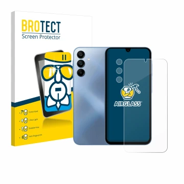 Parte frontale di una confezione del prodotto con il logo del marchio BROTECT. Accanto è raffigurato il dispositivo Samsung Ga