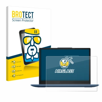 Parte frontale di una confezione del prodotto con il logo del marchio BROTECT. Accanto è raffigurato il dispositivo Lenovo Ide