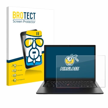 Parte frontale di una confezione del prodotto con il logo del marchio BROTECT. Accanto è raffigurato il dispositivo Lenovo Thi