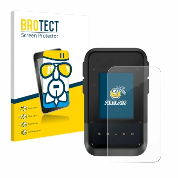 Parte frontale di una confezione del prodotto con il logo del marchio BROTECT. Accanto è raffigurato il dispositivo Garmin eTr