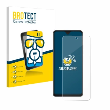 Parte frontale di una confezione del prodotto con il logo del marchio BROTECT. Accanto è raffigurato il dispositivo Tecno Spar